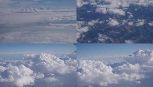 飞机天空飞行蓝天白云高清在线视频素材下载