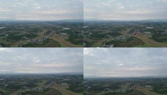 四川盆地的乡镇土地与天空高清在线视频素材下载
