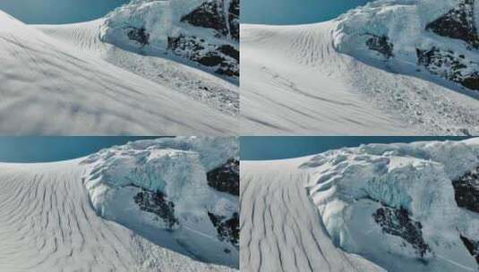 结组登山冰川行走高清在线视频素材下载