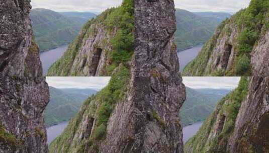 峡湾，岩石峡谷，崎岖的地形，内陆高清在线视频素材下载