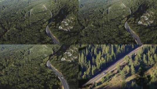 【4K】汽车行驶在乡村盘山公路上高清在线视频素材下载