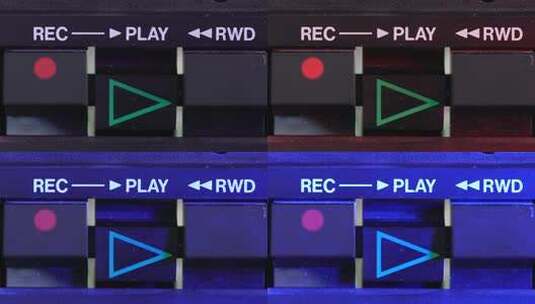 老式复古磁带播放器上的播放按钮按下迪斯科高清在线视频素材下载