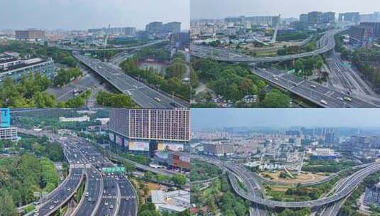 南京市雨花台区秦淮区交通车流高清在线视频素材下载