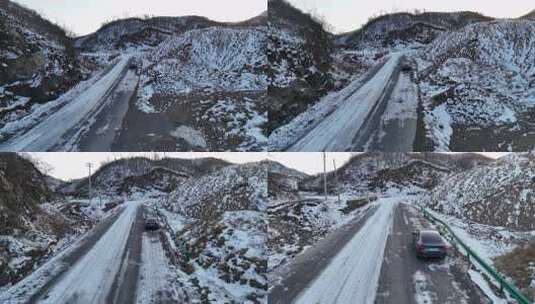 航拍雪景 唯美冬日空镜 立冬 冬至节气高清在线视频素材下载