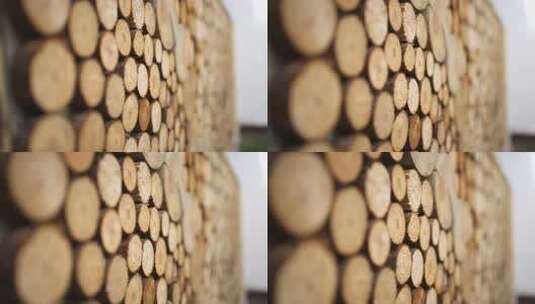 木头 圆柱 装饰品 摆件 很多木头高清在线视频素材下载