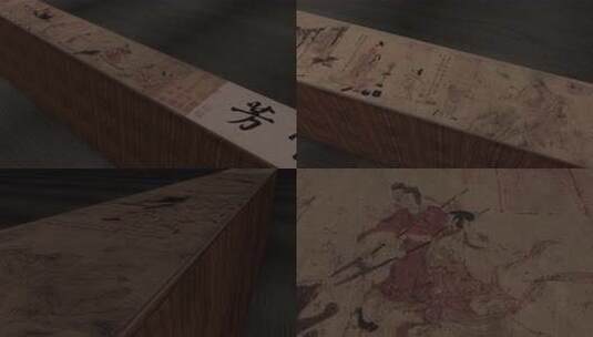 中国古画 古代画 人物画 古风高清在线视频素材下载