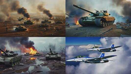 现代空地一体化打击战争高清在线视频素材下载