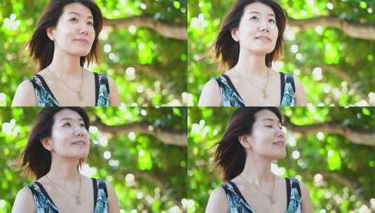 木漏日中女性高清在线视频素材下载