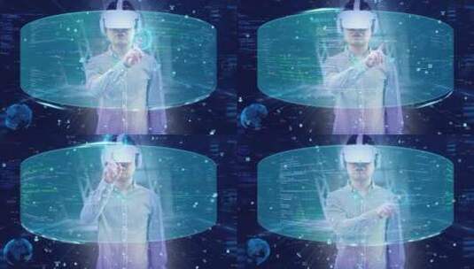VR虚拟现实可穿戴智能眼镜人机交互ae模板高清AE视频素材下载