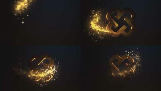 魔法 星光 金属 logo 演绎 金色 创意高清AE视频素材下载