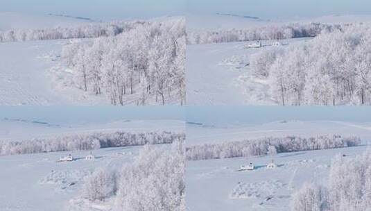 4K呼伦贝尔雪原雾凇空镜2高清在线视频素材下载