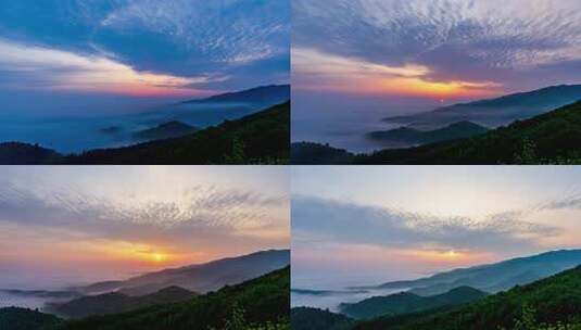 山间云海日出景观高清在线视频素材下载
