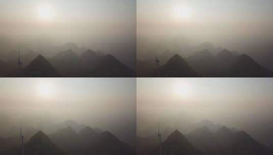 贵州省·安顺市·关岭大峡谷风车发电3高清在线视频素材下载