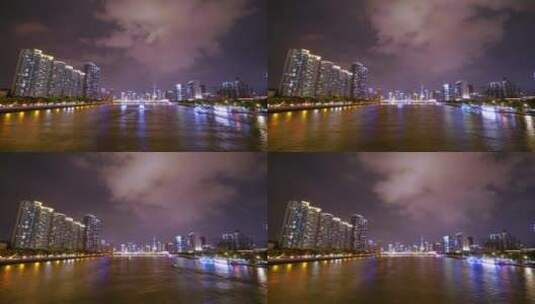 广州_珠江夜景_珠江江面延时4K高清在线视频素材下载