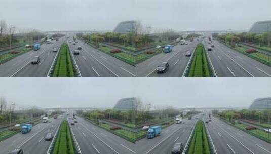 上海外环高速慢镜头高清在线视频素材下载