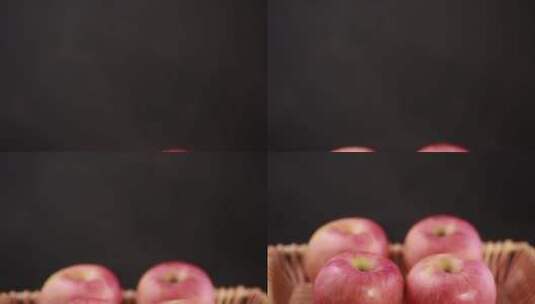 竹篮里装红富士苹果高清在线视频素材下载