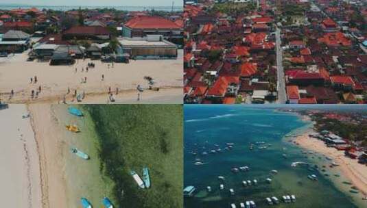 巴厘岛登巴萨南湾海滩航拍高清在线视频素材下载