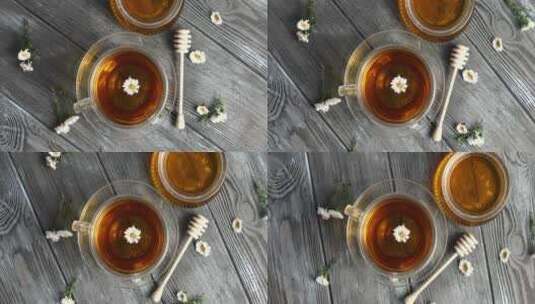 花草茶和蜂蜜罐高清在线视频素材下载