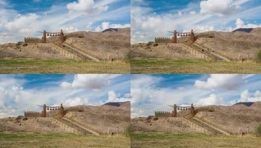 新疆塔什库尔干石头城遗址延时摄影高清在线视频素材下载