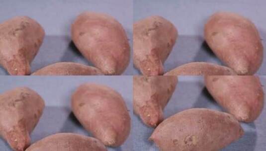 腐烂地瓜红薯白薯上的黑斑疤痕高清在线视频素材下载