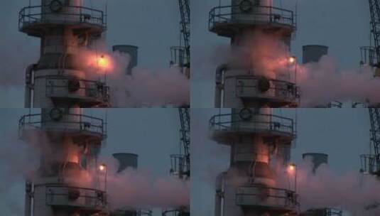蒸汽从工厂排放出来高清在线视频素材下载