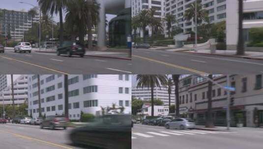 一辆汽车沿着一条街行驶的侧pov镜头高清在线视频素材下载