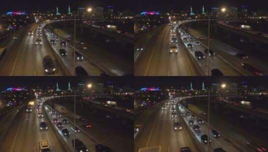 夜晚高速公路上的车辆高清在线视频素材下载