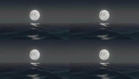 海洋上的月亮高清在线视频素材下载