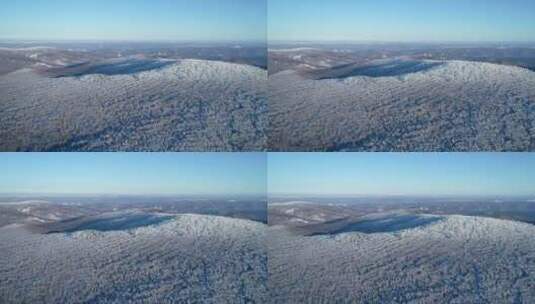 航拍大兴安岭冬季雪岭雾凇高清在线视频素材下载