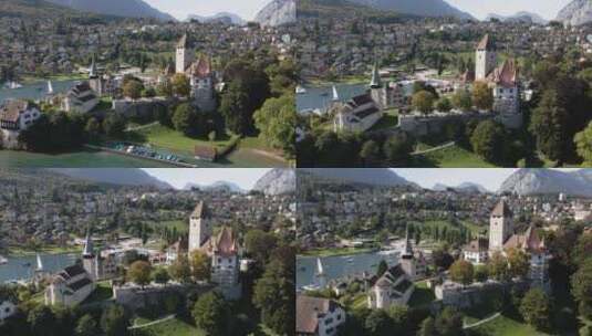 瑞士城市风光航拍国外城市建筑高清在线视频素材下载