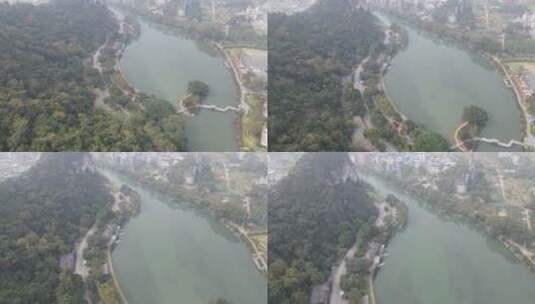 航拍广西桂林旅游城市高清在线视频素材下载