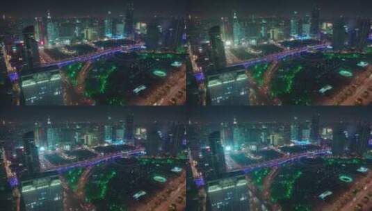 鸟瞰城市夜景延时镜头高清在线视频素材下载