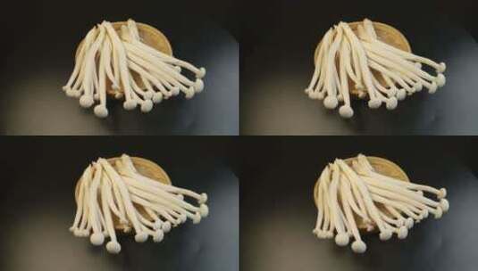 海鲜菇白玉菇食用菌美食实拍4K视频高清在线视频素材下载
