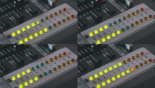 DJ混合机中的LED灯指示器高清在线视频素材下载