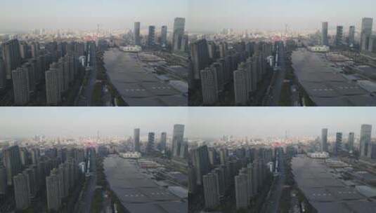 江苏南京河西金融中心商务建筑航拍高清在线视频素材下载