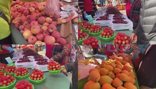 【镜头合集】超市菜市场卖水果摊位芒果高清在线视频素材下载