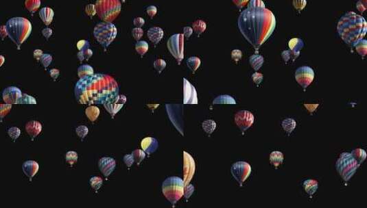 仰拍空中的热气球 高清在线视频素材下载