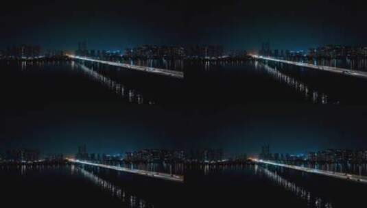 杭州西兴大桥夜景高清在线视频素材下载