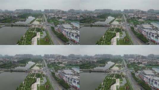 航拍湖北荆州九龙桥高清在线视频素材下载