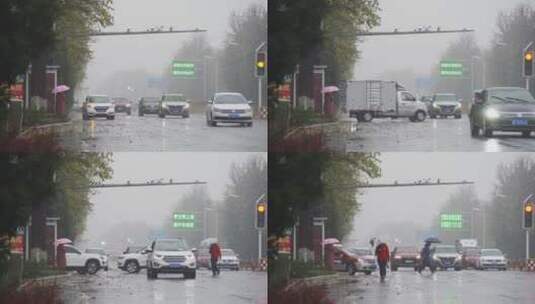 雨天小路口高清在线视频素材下载