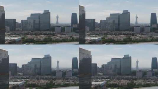 广州珠江新城超高层建筑航拍高清在线视频素材下载
