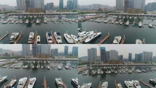 大连东港码头游艇基地完整高清在线视频素材下载