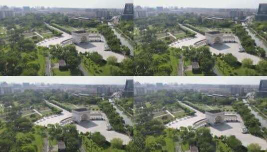 上海大宁郁金香公园4K航拍原素材高清在线视频素材下载