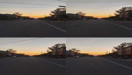 夕阳下的道路高清在线视频素材下载
