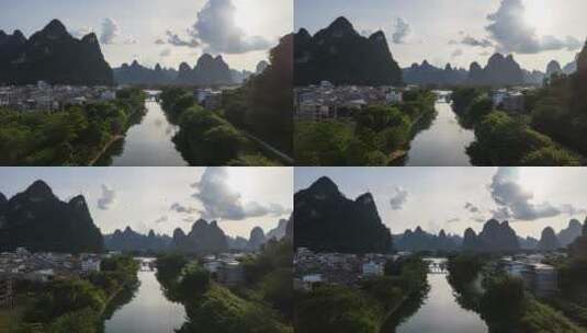 桂林山水倒影高清在线视频素材下载