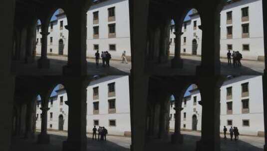 建筑物拱门特写镜头高清在线视频素材下载