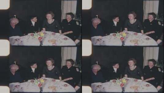 一家人围在一起吃晚宴高清在线视频素材下载
