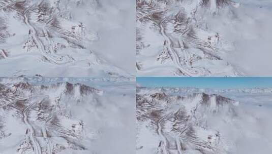 航拍四川小金夹金山雪山风景高清在线视频素材下载