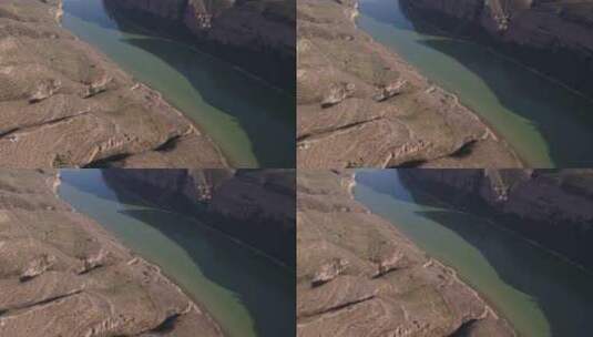 航拍山西忻州偏关老牛湾黄河流域高清在线视频素材下载