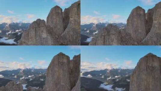 航拍山顶的美景高清在线视频素材下载